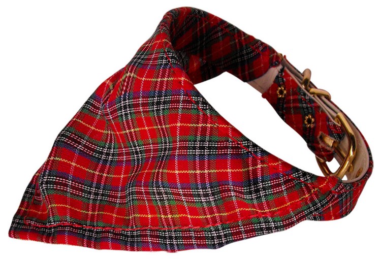 Red Plaid Bandana Collars Red 22